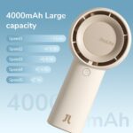 JISULIFE Turbo Handventilator 4000mAh USB – 16h Akkulaufzeit mit 5 Geschwindigkeiten – Bild 3