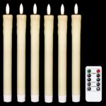 Eldnacele LED Stabkerzen 6er Set mit Fernbedienung – Flackernde Wachskerzen mit Timer