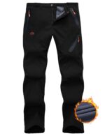 HFDWYJ Thermohose Herren Winter Softshell – Wasserdichte Wanderhose mit Fleece-Futter