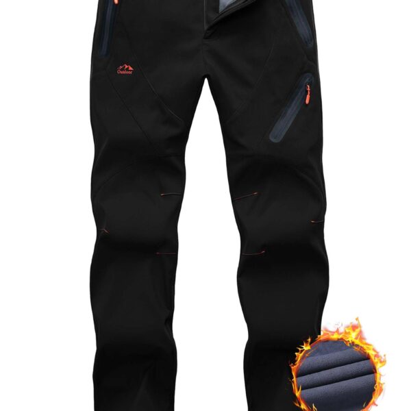 HFDWYJ Thermohose Herren Winter – Softshell Wanderhose mit Fleece-Fütterung wasserdicht