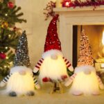 ACAREY Weihnachtswichtel mit LED – 3er Set Plüsch Weihnachtsdeko für innen – Bild 9