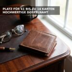 Wildery® Herren-Geldbörse aus Vintage-Leder mit RFID Schutz & Münzfach – Bild 4