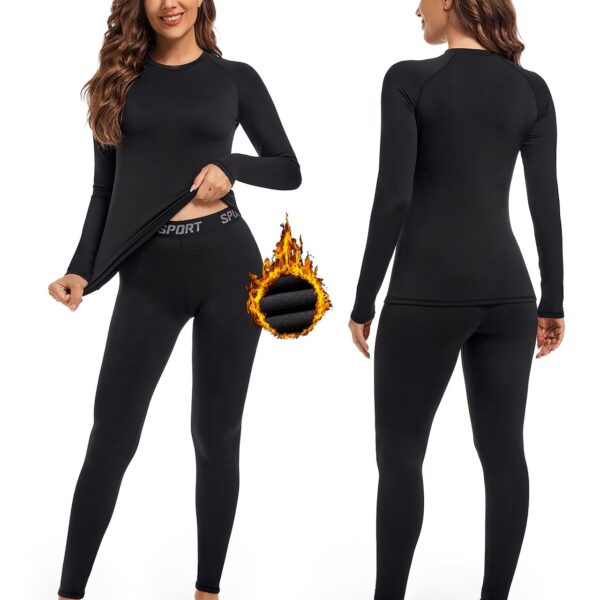 Hyeek Thermounterwäsche Set Damen – Wärmefleece Funktionsunterwäsche für Winter & Sport