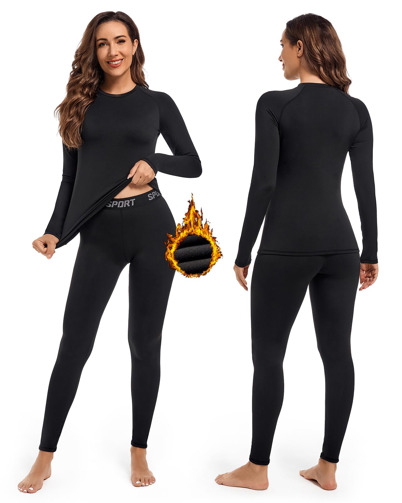 61jw3EFs6BL._SY1600_.jpg Hyeek Thermounterwäsche Set Damen – Wärmefleece Funktionsunterwäsche für Winter & Sport – Bild 1