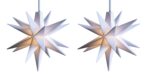 Novaliv 2er LED Dekosterne 8cm Weiss – Weihnachtssterne mit 6h Timer & Batteriefach