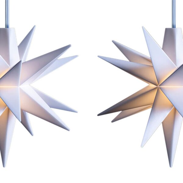 Novaliv 2er LED Dekosterne 8cm Weiss – Weihnachtssterne mit 6h Timer & Batteriefach