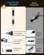 UEOAKSSE Kabelloser Gravierstift mit 60+ Zubehörteilen – USB-aufladbar für alle Materialien – Bild 4