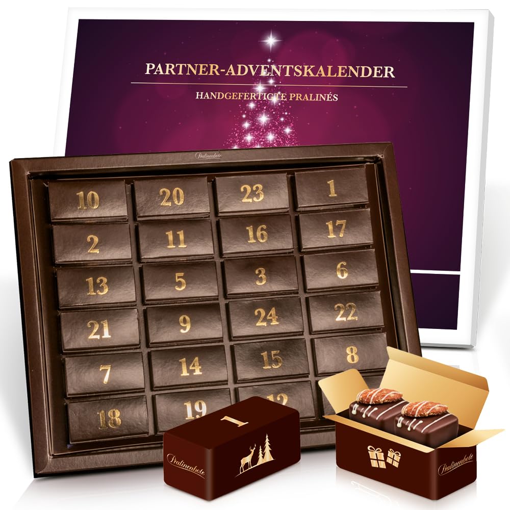 61rBP9pMhRL._SY1000_.jpg Pralinenbote Pralinen-Adventskalender 2026 für Paare – 48 handgefertigte Premium-Pralinen in 24 Boxen – Bild 1