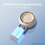 JISULIFE Turbo Handventilator 4000mAh USB – 16h Akkulaufzeit mit 5 Geschwindigkeiten – Bild 9
