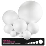 Netuno 5 Styroporkugeln 15 cm weiß – Bastelrohlinge aus Polystyrol für kreative Dekoration – Bild 8