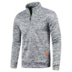 Aoouekul Half-Zip Pullover Herren – Oversize Arbeitspullover mit hohem Kragen für Winter – Bild 2