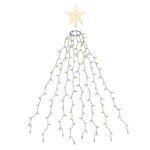 SALCAR 2m LED Lichterkette mit Baumspitzenstern – 280 LEDs Warmweiss für 150–240cm Weihnachtsbäume