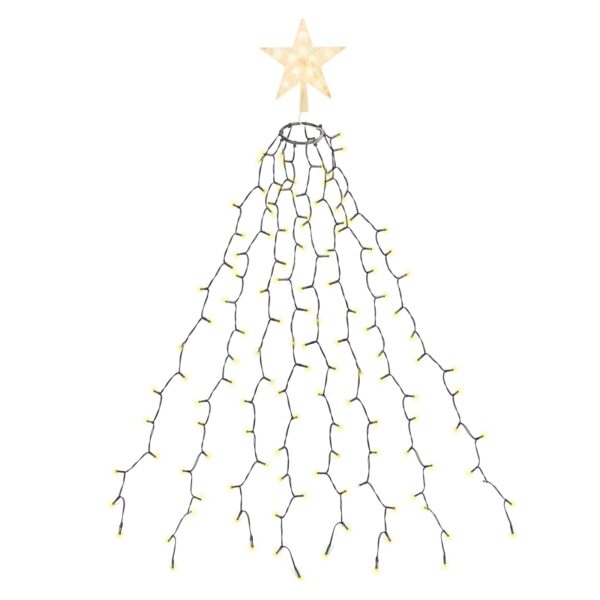 SALCAR 2m LED Lichterkette mit Baumspitzenstern – 280 LEDs Warmweiss für 150–240cm Weihnachtsbäume