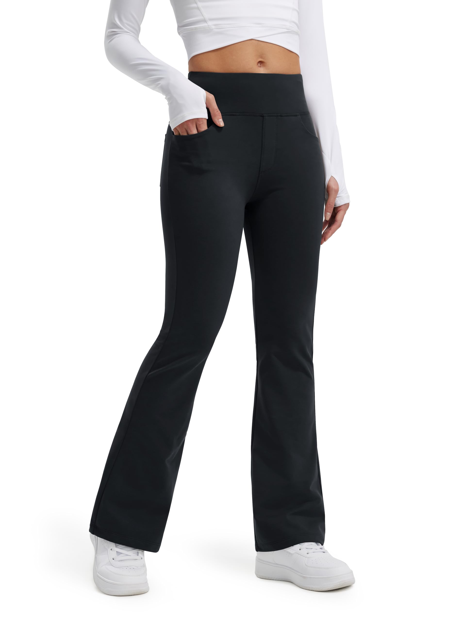 61xM6WUwYDL._SY2560_-2.jpg Libin Damen Thermo Flared Leggings – Fleece-gefütterte Wanderhose wasserabweisend – Bild 1