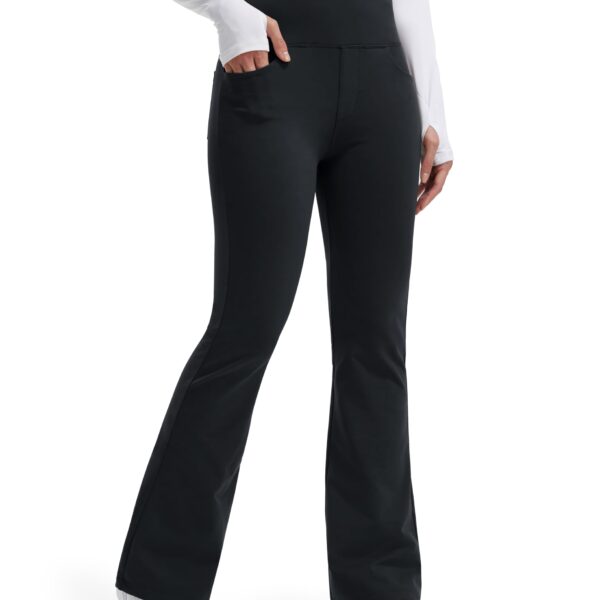 Libin Damen Thermo Flared Leggings mit Fleecefütterung – Wasserdicht & Wärmend für Winter & Outdoor