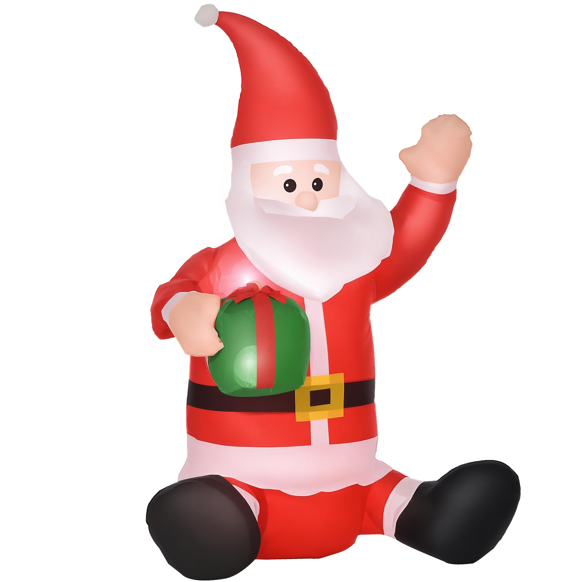61yX6kgusWL._SY2000_.jpg HOMCOM Aufblasbarer Weihnachtsmann 120cm mit LED-Beleuchtung – IP44 Weihnachtsdeko für Innen & Aussen – Bild 1