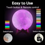 ACED Mondlampe 15 cm mit 128 Farben & 3D-Druck – USB Nachtlicht mit Fernbedienung – Bild 2