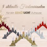weigla Schwedenleuchter Weiss – Erzgebirge Schwibbogen mit 7 LED-Kerzen & Ersatzlampe – Bild 9