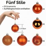 25er Set Briful Christbaumkugeln 6cm – Bruchsicher & vielfältig für festliche Dekoration – Bild 3