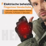 uncn Beheizte Fingerlose Handschuhe mit Touchscreen – Wiederaufladbar für Winter & Arbeit – Bild 2