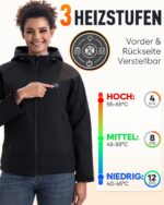 XINSONYUELL Heizjacke Damen mit 16000mAh Powerbank – 15 Heizzonen für Outdoor-Winter – Bild 4