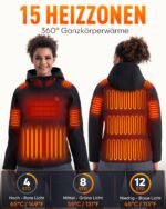 XINSONYUELL Heizjacke Damen mit 16000mAh Powerbank – 15 Heizzonen für Outdoor-Winter – Bild 3
