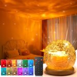 LED Nachttischlampe Sternenhimmel mit Wasserwellen-Projektor – Dimmbar & Timer für Schlafzimmer