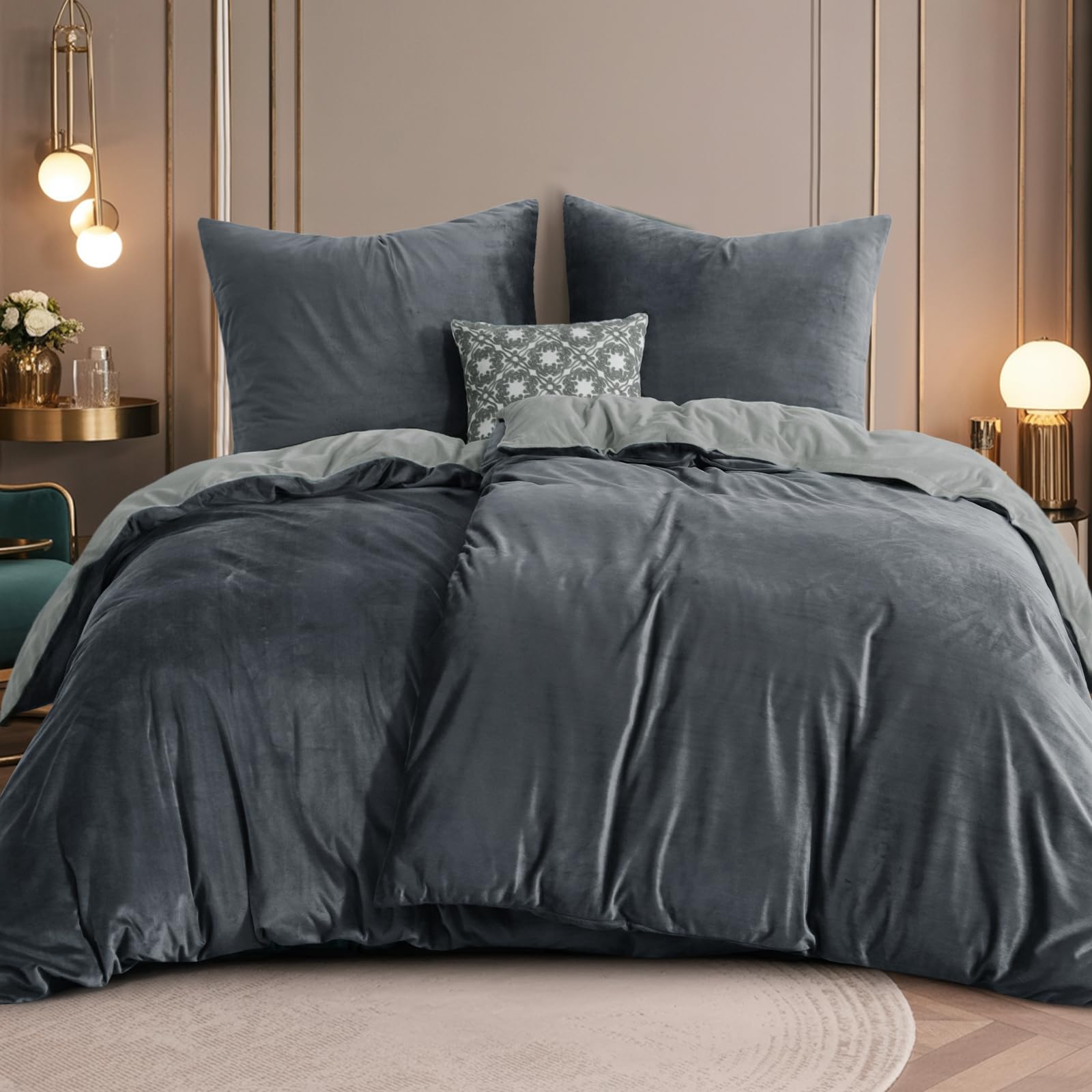 RUIKASI Flanell Bettwäsche 135x200 4teilig – Wärmende Fleece Bettwaren für Winter