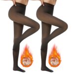 DDOBB 2er Pack Thermo-Strumpfhose Damen – Fleece gefüttert für Winter & Herbst