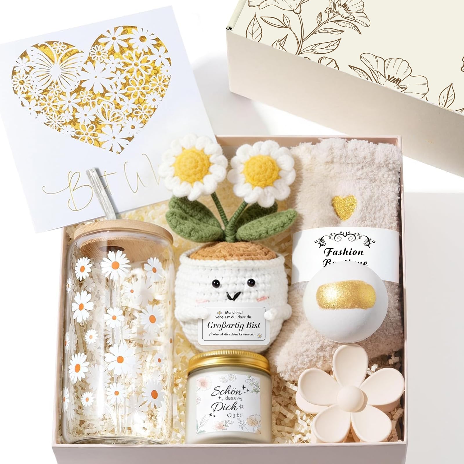 7119dthWcdL._SY1600_.jpg UNIVERTEN Wellness-Geschenkset für Frauen – Badebombe, Duftkerze & Taschenkumpel – Bild 1