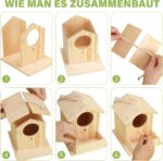 LotFancy Vogelhaus Bausatz mit 2 Häusern – DIY Holz Bastelset für Kinder ab 5 Jahren – Bild 5
