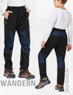 HFDWYJ Winterhose Kinder – Gefütterte Skihose wasserdicht & winddicht für Outdoor – Bild 2