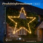 SALCAR 60cm LED Stern Weihnachtsbeleuchtung aussen – 5m Lichterkette mit Timer für Garten – Bild 2