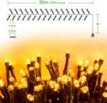 Quntis 50m LED-Lichterkette 2000er warmweiss – IP44 Aussenbeleuchtung mit 8 Modi für Innen & Aussen – Bild 4