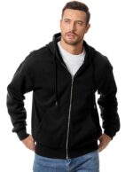 JMIERR Herren Fleece Hoodie Baumwolle – Warme Sweatjacke für Herbst & Winter – Bild 4