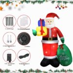 MISTRO Aufblasbarer Weihnachtsmann 245 cm mit LED – Outdoor Weihnachtsdeko für Garten – Bild 6