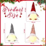 ACAREY Weihnachtswichtel 3er Set mit LED Licht – Festliche Plüsch Dekorationen für Innen – Bild 2