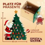 SPIELWERK® Adventskalender Weihnachtsmann zum Selberbefüllen – Wiederverwendbar aus Holz – Bild 5