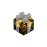 Bambelaa! 3er LED Geschenkboxen Set mit Timer – Weihnachtsdeko Schwarz-Silber – Bild 5