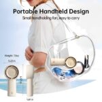 JISULIFE Turbo Handventilator 4000mAh USB – 16h Akkulaufzeit mit 5 Geschwindigkeiten – Bild 5