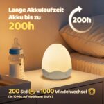 COOLNIGHT Ei-Nachtlicht mit 10 Farben & 10 Helligkeitsstufen – Dimmbar mit Fernbedienung & Timer für Baby – Bild 5