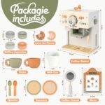 Dreamon Holz-Kaffeemaschine für Kinderküche – 15-teiliges Rollenspiel-Set ab 3 Jahren – Bild 3