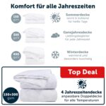 Blumtal 4-Jahreszeiten Bettdecke 135x200 cm – Kombidecke mit Druckknöpfen, OEKO-TEX – Bild 3