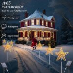 Cozymeow Solar Weihnachtsstern 3er Set – 225 LEDs mit Fernbedienung & Metallrahmen für Garten – Bild 6