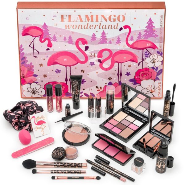 LAHAYE Beauty Adventskalender 2026 Pink Flamingo – 24 Premium Make-up & Kosmetik Produkte für Frauen