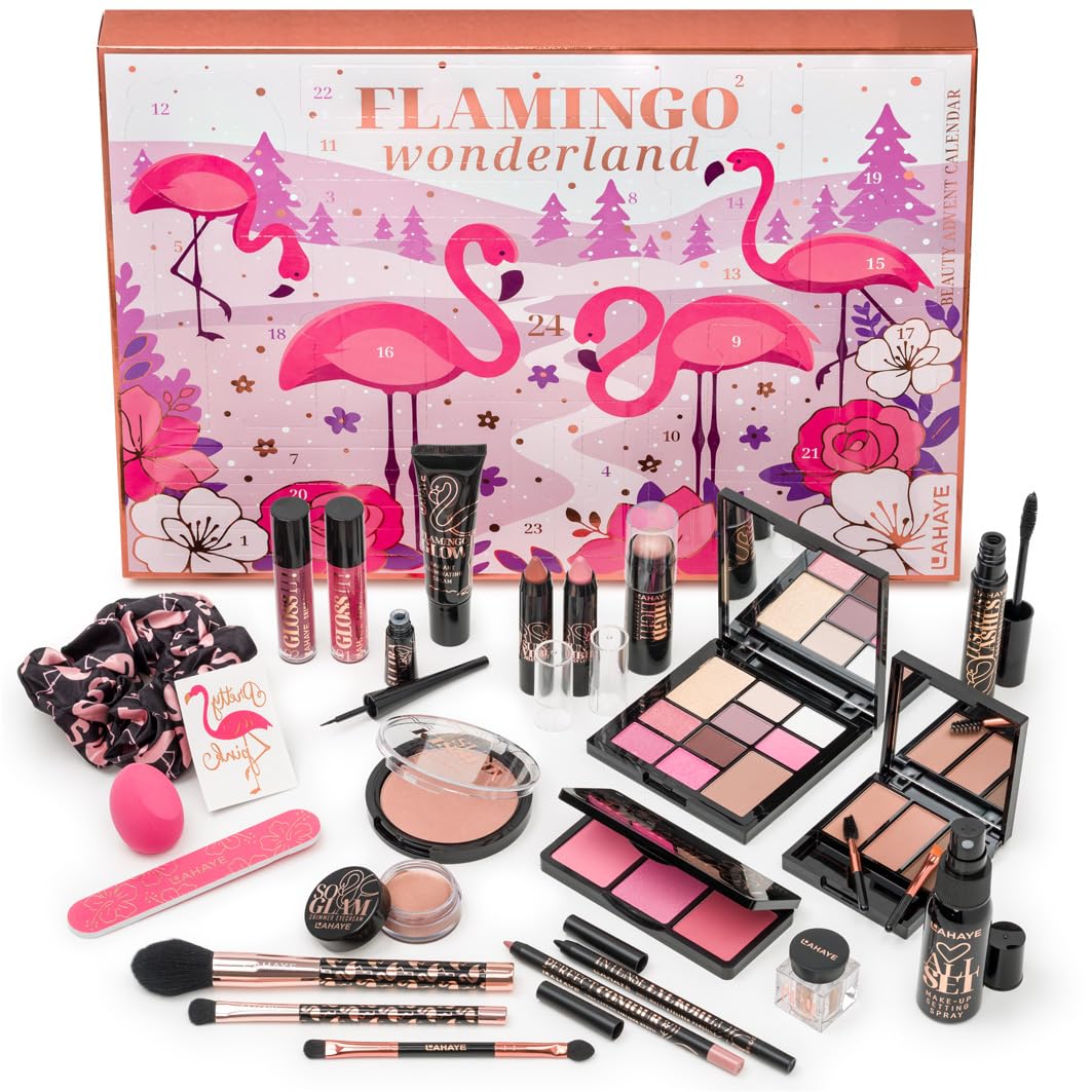 LAHAYE Beauty Adventskalender 2026 Pink Flamingo – 24 Premium Make-up & Kosmetik Produkte für Frauen