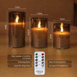 Forever Speed 6er-Set LED-Kerzen Grau Glas – Aufladbar mit Fernbedienung & Timer – Bild 2