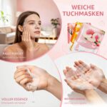 60er Tuchmasken Set mit 10 Düften – Feuchtigkeitsmaske Geschenkbox für Damen – Bild 3