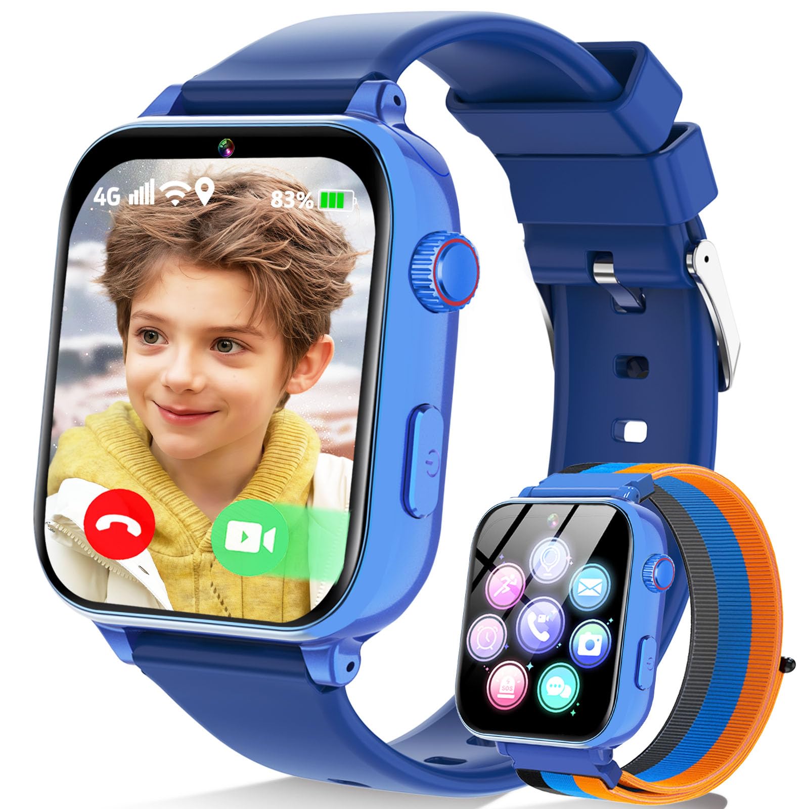 Berilona 4G Kinder-Smartwatch mit Videoanruf & GPS – Telefonuhr für Jungen & Mädchen (4–12 Jahre)