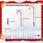 YAVOCOS 46cm Zuckerstangen Lichterketten Set mit 12 LEDs – Weihnachtsdeko für Innen & Aussen – Bild 2